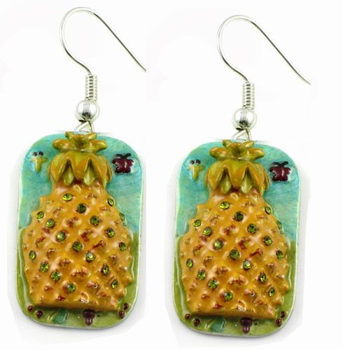 Pineapple Disk French Wire Earrings