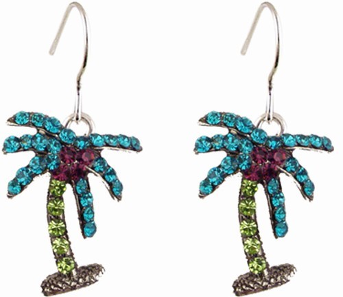 Palm Tree Earring Green/Aqua