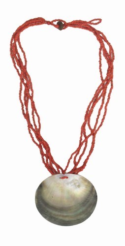 Seed Bead Necklace With Shell Pendant