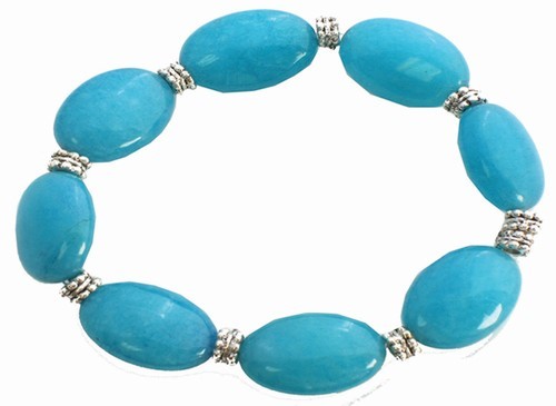 Jade Oval Bead Stretch Bracelet