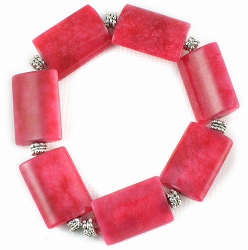 Jade Rectangular Bead Stretch Bracelet