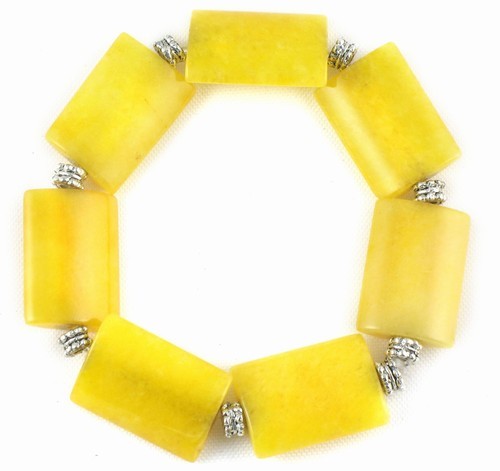 Jade Rectangular Bead Stretch Bracelet