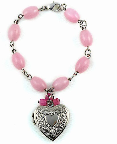 Jade Heart Locket  Bracelet