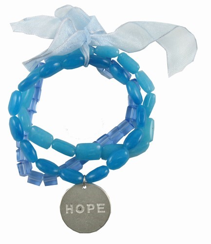 Triple Bracelet Set With Charm Blue