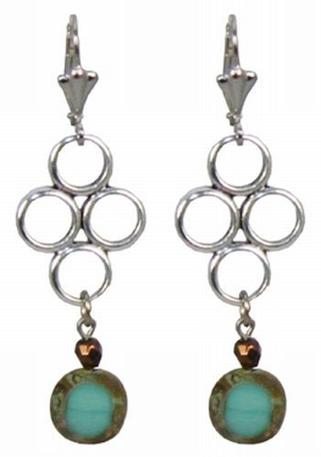 Czech Glass Four Circle Earrings
