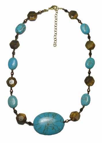 Turquoise/Tiger's Eye/Jasper Necklace