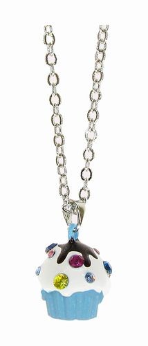 Cupcake Necklace Blue