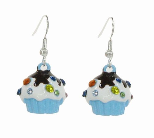 Cupcake Earrings Blue
