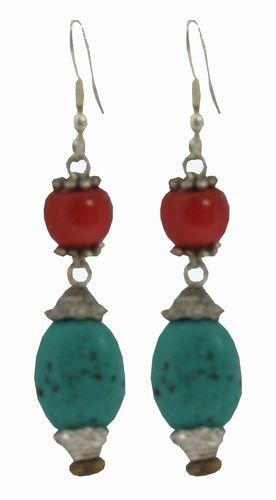 Turquoise & Coral Earrings