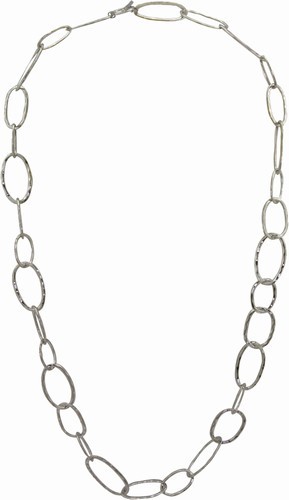 Necklace, Hammered Silver Chain