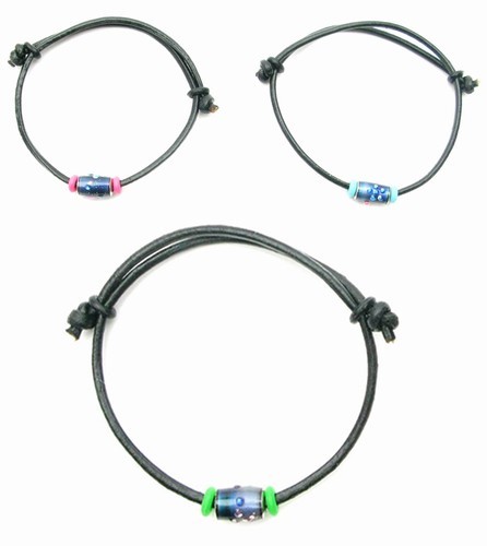 Leather Mood Bracelets with Flowers