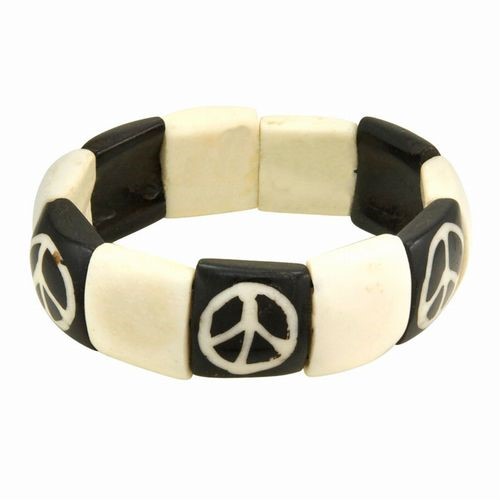 Ivory Peace Sign Bracelet