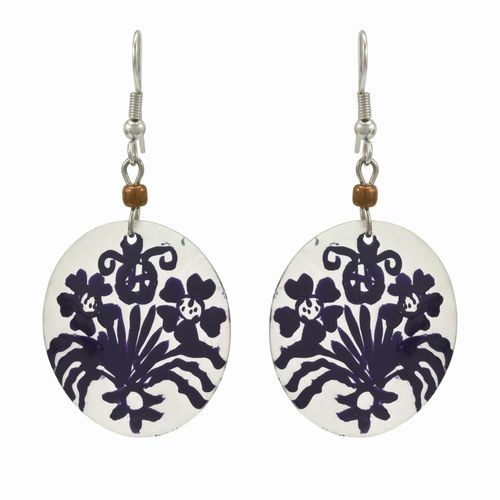 Handpainted Shell Earrings