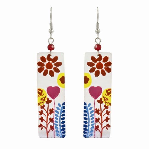 Handpainted Shell Earrings