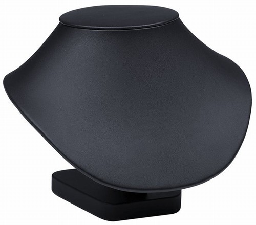 Black Faux Leather Bust Wide