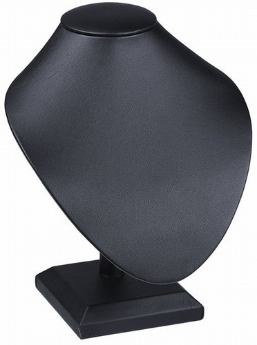 Black Faux Leather Bust Narrow