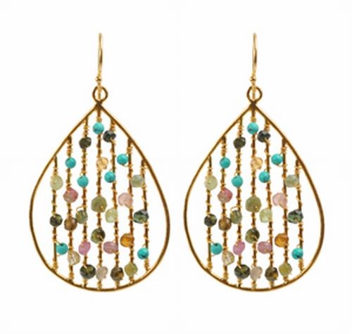 Turquoise and Tourmaline Earrings