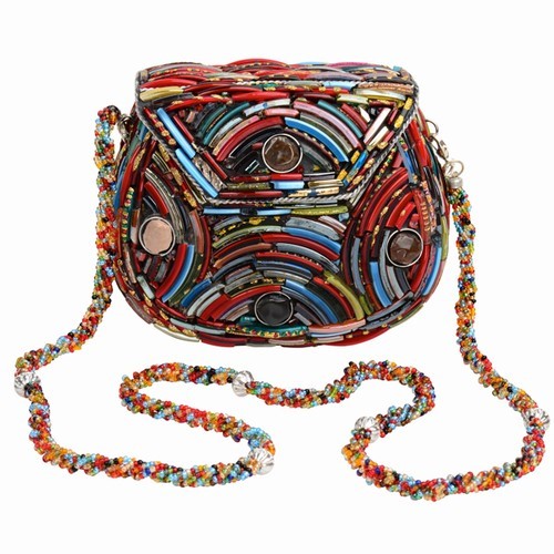 Beaded Churi Bag, Multi with Stones