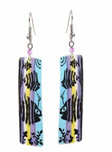 Handpainted Shell Earrings