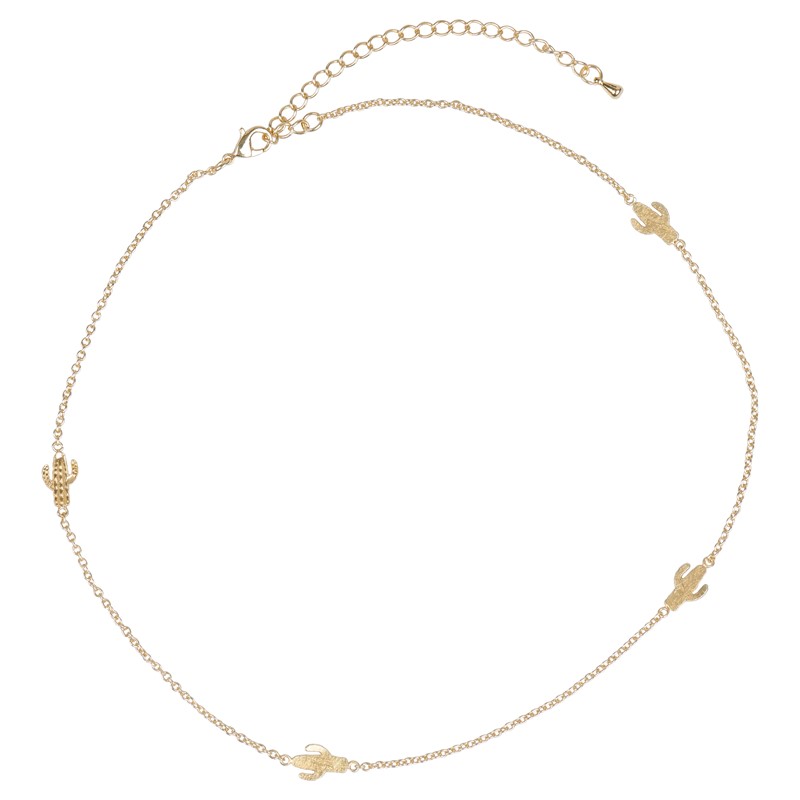 Cactus Mini Necklace Gold WSN104G