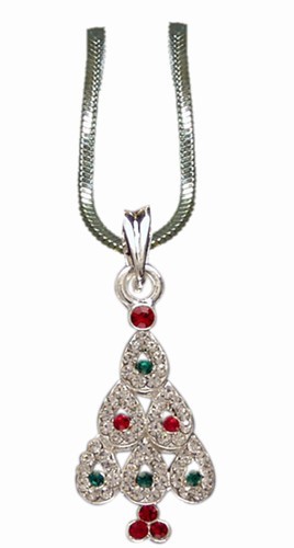 Lacy Christmas Tree Necklace