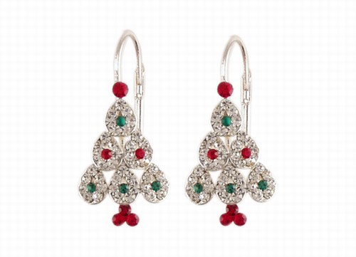 Lacy Christmas Tree Earrings