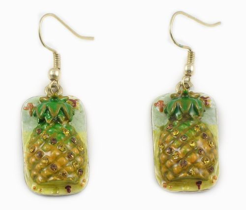 Pineapple Disk French Wire Earrings
