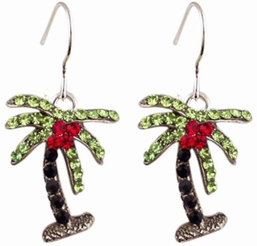 Palm Tree Earring Black/Green