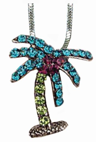 Palm Tree Necklace Green/Aqua