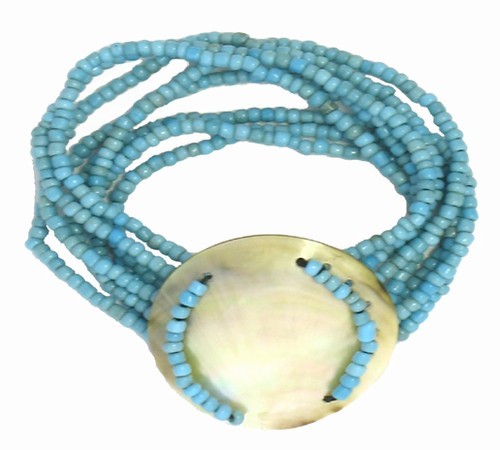 Shell Seed Bead Bracelet Turquoise
