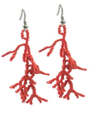 Coral Shape Seed Bead Earrings