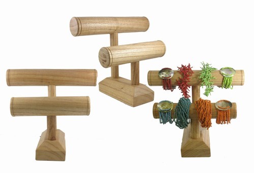 Wood Double Bracelet Stand