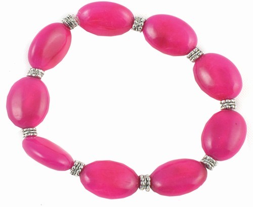 Jade Oval Bead Stretch Bracelet