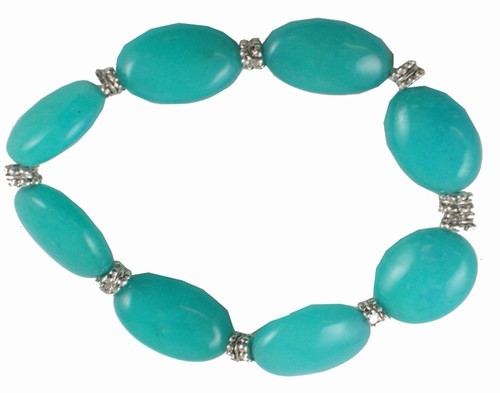 Jade Oval Bead Stretch Bracelet