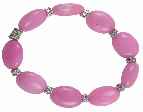Jade Oval Bead Stretch Bracelet