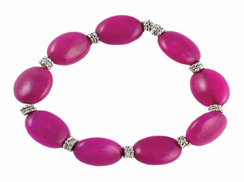Jade Oval Bead Stretch Bracelet