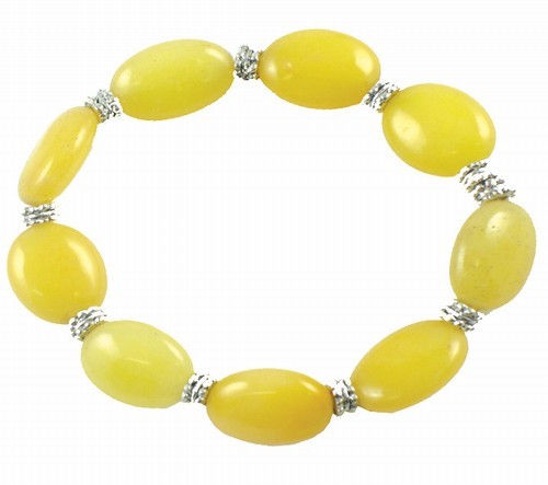 Jade Oval Bead Stretch Bracelet