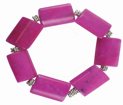 Jade Rectangular Bead Stretch Bracelet