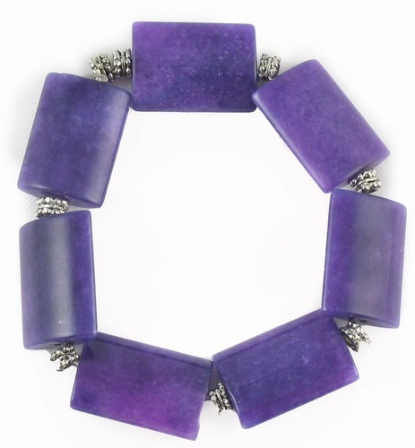 Jade Rectangular Bead Stretch Bracelet