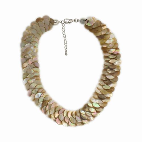 Mother of Pearl Overlay Necklace, Natural