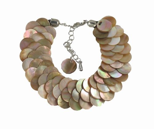 Mother of Pearl Overlay Bracelet, Natural
