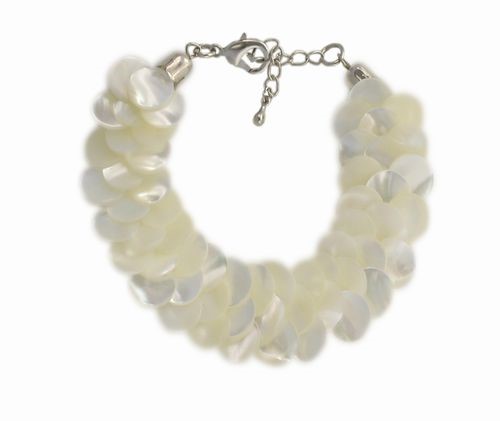 Mother of Pearl Overlay Bracelet, White