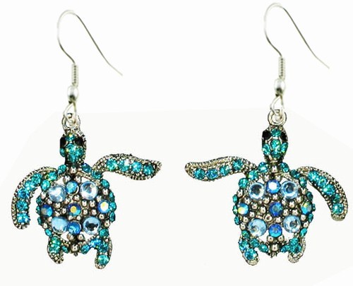 Blue Sea Turtle Earrings