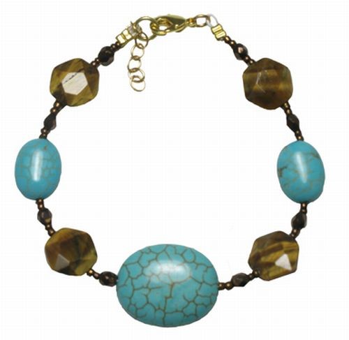 Turquoise/Tiger's Eye Jasper Bracelet