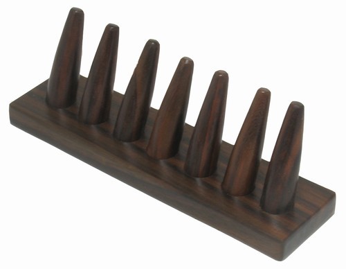 Wood 7 Finger Ring Display
