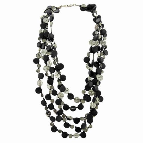 Wood & Sequin 5 Strand Necklace