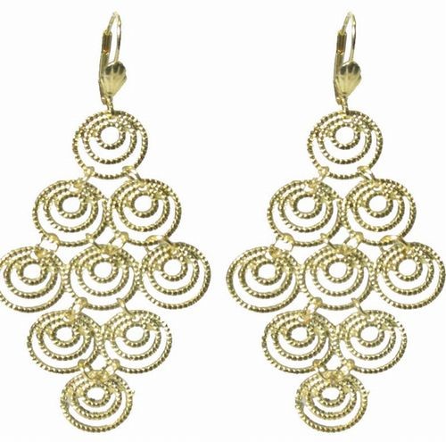 Earrings, Chandelier, Gold