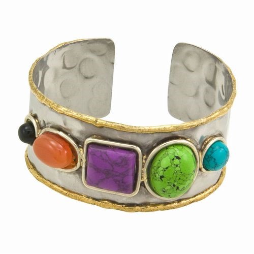 Semi-Precious, 5 Stone Cuff Bracelet