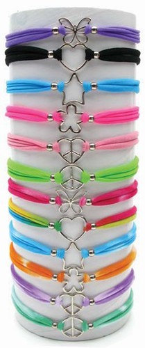 Stretchy Necklace with Silver Shapes