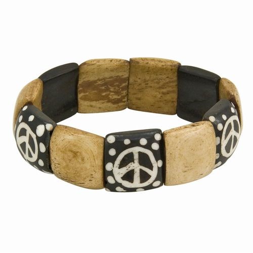 Bone Peace Sign Bracelet